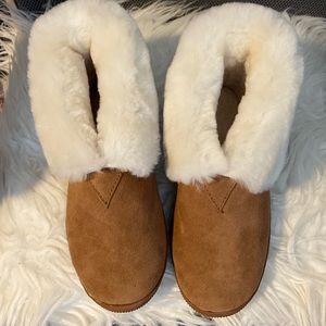 Sickafus Sheepskins Real Sheepskin Ladies Booties Size 8 Tan New